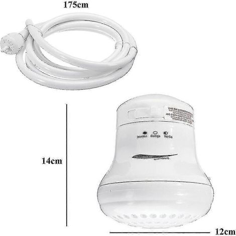 Chauffe-eau électrique instantané 110/220 V, pommeau de douche à eau chaude instantanée, 5400 W, 3 réglages de température (1/2)