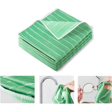 4 Chiffon Bambou Microfibre pour Vitres Miroirs Carreaux Carrosserie Microfibre Bambou Vitre Ménage Salle de Bain (1/4)