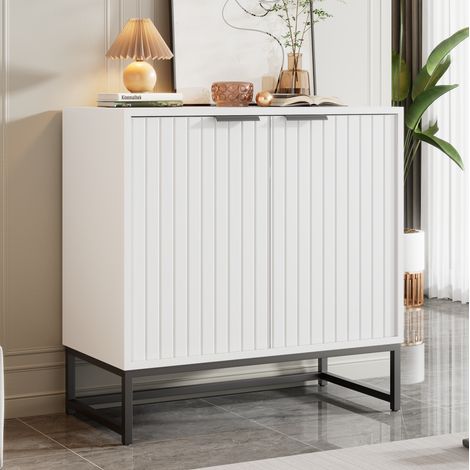 meuble rangement buffet 80 cm blanc moderne OKMYHOME (1/5)