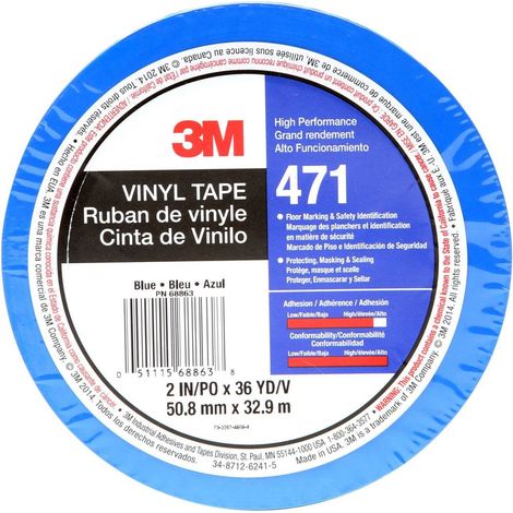 3M 471IW-BL50-D Nastro adesivo in PVC Blu (L x L) 33 m x 50 mm 1 pz. (1/4)