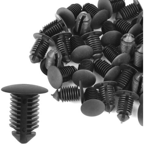 40pcs 10mm Trou Diamètre Boulons Plastique Rivets Clips Fixation Noir pour Voiture (1/4)