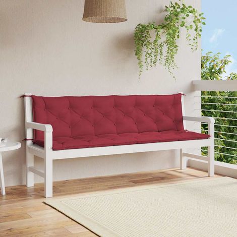 vidaXL Coussin de banc de jardin rouge bordeaux tissu oxford (1/5)