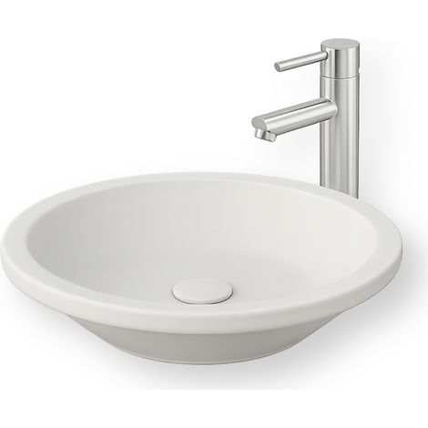 Colección Bloom - Lavabo sobre encimera de solid Surface 41 cm - Ambra (1/5)