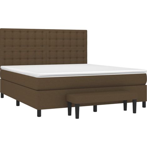 Sommier à lattes de lit avec matelas Marron foncé 160x200 cm vidaXL (1/5)