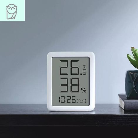 Miaomiaoce Thermometer-Hygrometer 3,5-Zoll-LCD-Bildschirm, digitale Anzeige, Zeitanzeige, 24-Stunden-Temperaturanzeige