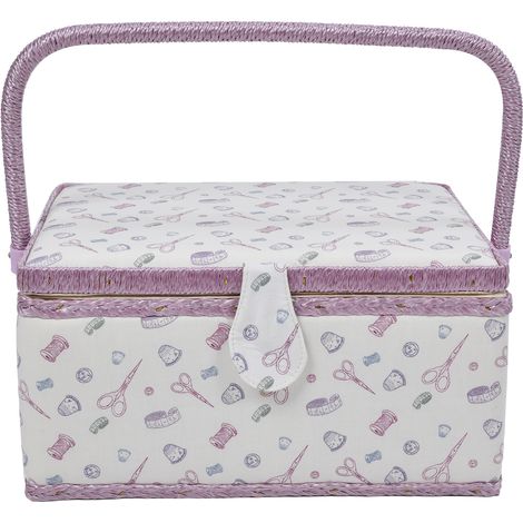 Boîte à Couture Organiseur [Marque] Modèle Standard Grande Capacité Tissu et Sapin 30.5x23x15.5cm avec Poignée Ergonomique et Plateau (1/4)