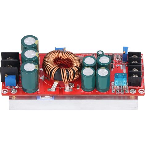 Convertisseur élévateur 1200W DCDC Boost Module, alimentation réglable avec régulateur de tension constante, convertisseur de puissance ajustable pour panneaux solaires et projets DIY. (1/5)