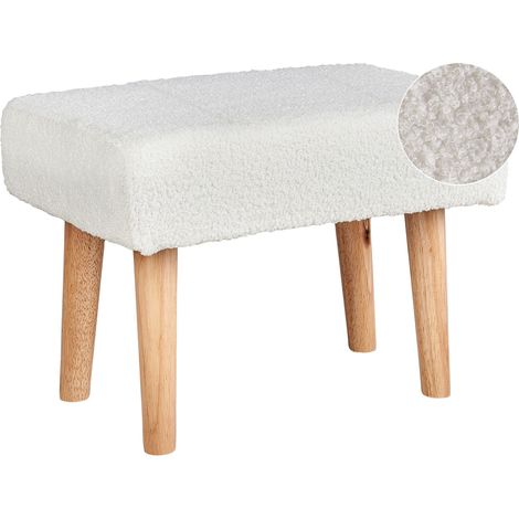 Footstool TAKOMA Boucle White