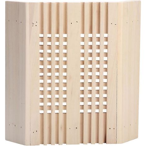 Quadratische Saunalampe aus Holz für die Zimmerecke, Lampenschirm und Abdeckung, Saunazubehör (1/5)