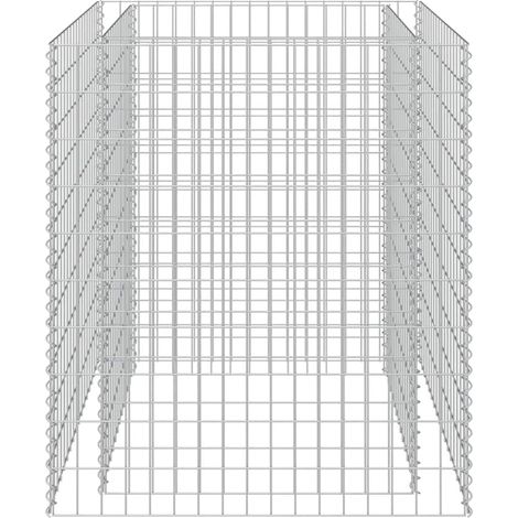 Jardinière,Lit surélevé à gabion Acier galvanisé 90x90x100 cm CFW39459 (1/5)