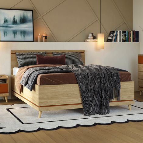 Lit coffre 160x200 sommier inclus Sandy Bois (1/5)