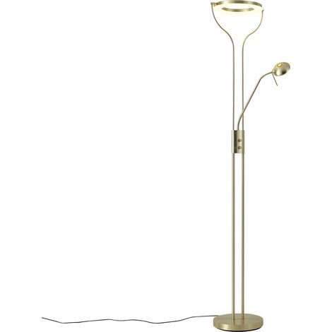 Modern Floor Lamp Gold with Reading Arm Incl. LED and Dimmer - Divo