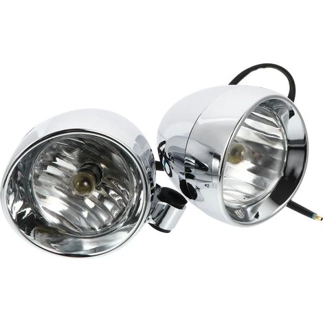 Lot De 2 Phare Moto Vintage Rond Antibrouillard Led Lampe Auxiliaire 5.51X3.94X3.74in Étanche Anti-Poussière Dissipation Thermique Pour Conduite De Nuit (1/5)