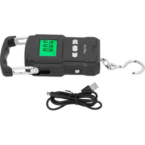 Elektronische Waage (75 kg), USB-aufladbare Badezimmerwaage, multifunktionale Paketwaage, tragbare Gepäckwaage für Küche und Haushalt (1/5)