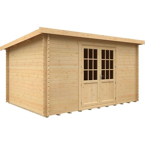 14x10 The Kingsley 28mm Cabin - L415 x W295 x H232.8 cm - Solid Wood/Softwood/Pine - Natural
