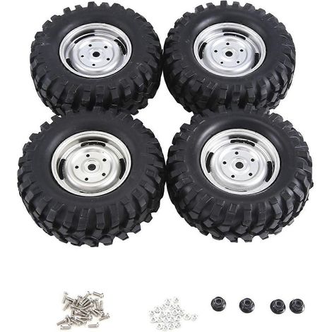 Lot de 4 écrous antivol de jante 96 mm (1,9 pouce) pour voiture RC 1/10, argent. (1/5)