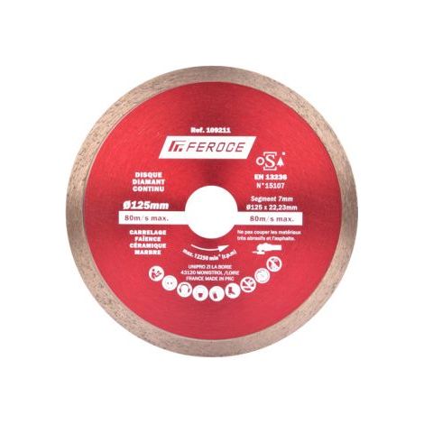 Disque Diamant Continu 125 x 22.2mm FEROCE (1/2)
