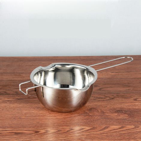 Bain-Marie - Cuve à Fonte en Acier Inoxydable 304 - 400 ml - Base Plate et Poignée Longue - Pour Chocolat Sauce Cire Savon - 1 Pièce (1/5)
