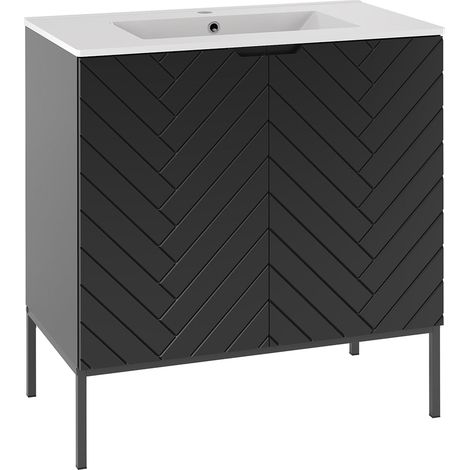 Waschtisch 80cm Daria, Schwarz (1/5)