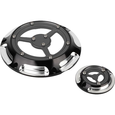 Cache-moteur en aluminium pour moto, couvre-culasse timing, jeu pour XL XR 883 1200 (noir et argent) (1/5)