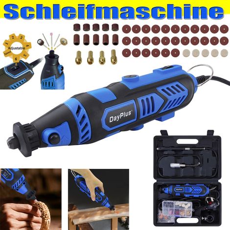 Neu Mini Schleifer Multifunktionswerkzeug 135W Drehwerkzeug mit 80 teiligen Zubehörset & 10000-32000 U/min 6 variable Drehzahl, zum Schneiden, Schleifen, Polieren, Schärfen, Gravieren