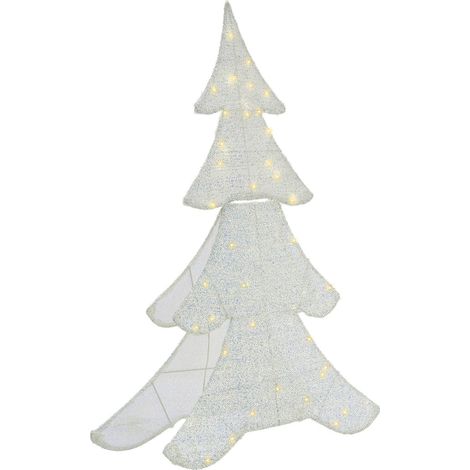 Christmas Outdoor LED Decoration Christmas Tree White Metal 95 cm Xmas Garden Ornament Lightup EDASJON