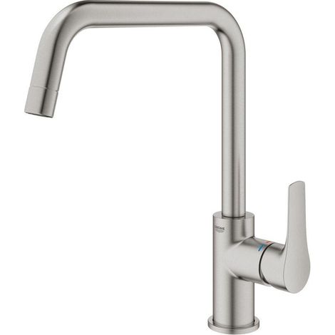 Mitigeur monocommandé pour évier – Saillie 228 mm – Bec haut orientable – Cartouche céramique GROHE SilkMove 28 mm – Débit max 10 l/min (1/5)