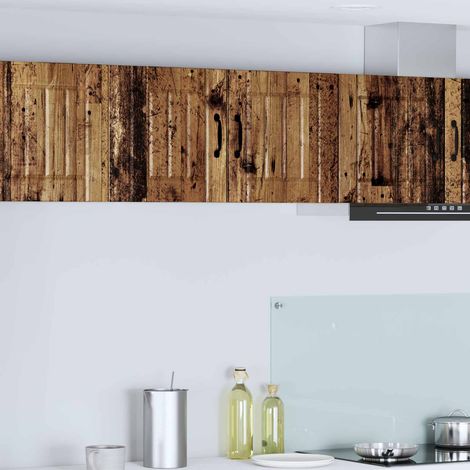 Meuble mural cuisine 2 portes, bois d’ingénierie, effet bois ancien, 80 x 31 x 40 cm - PANGIVO (1/5)