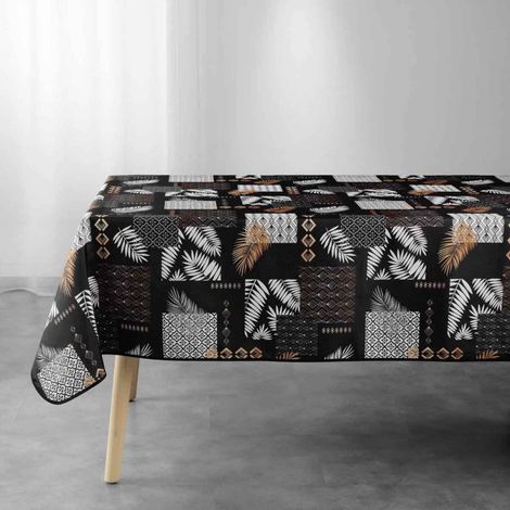 Nappe Imprimée "Olenna" 150x300cm Noir (1/3)