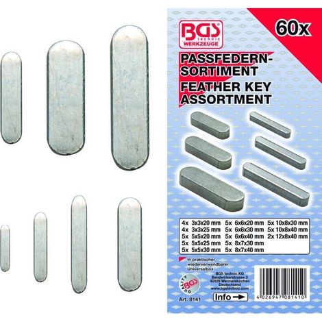 Clavettes paralleles - assortiment de 60 clavettes - Clavettes paralleles - assortiment de 60 clavettes (1/2)