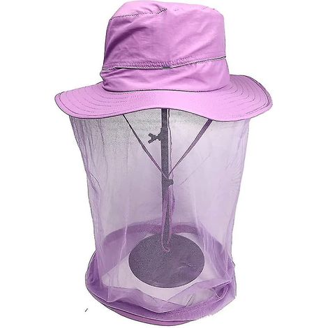 Chapeau filet de protection pour apiculteur, voile d'abeille, chapeau de chasse, cagoule en filet, casquette d'apiculteur violet (1/5)