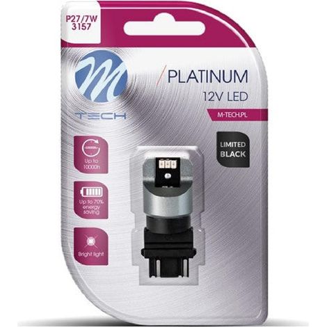 AMPOULE LED X 1 - 3157 P27/7W, 12-24V, 6X3020SMD, CANBUS, ROUGE (LB847R-01B PLATINUM BLACK LIMITED)