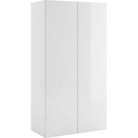 Rangement 2 portes blanc laqué brillant - SYNERGIE