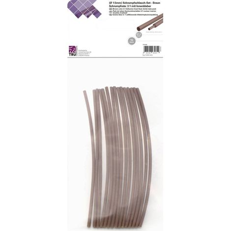 TRU COMPONENTS T1902CA021 Assortiment de gaines thermorétractables marron 1.50 mm 0.50 mm Taux de retreint:3:1 15 pc(s) R477181 (1/3)