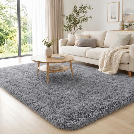 Tapis Chambre Tapis Shaggy 200x280cm Lavable en Machine Doux Et Moelleux, Gris Colombe Moderne Élégant, Dessous Antidérapant, Parfait Pour Salon Et Chambre Garçon/Fille (1/5)