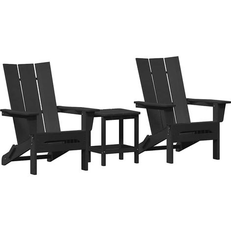 Maison Exclusive - Sedia da Giardino 3 pcs Nero 80.5 x 74.5 x 92 cm Polietilene