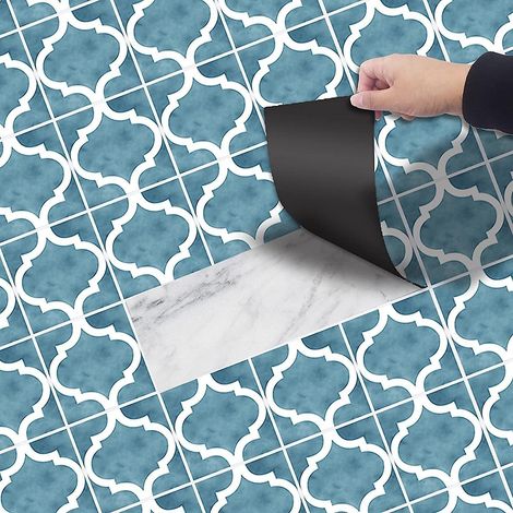 Rouleau d'autocollant de sol en PVC, autocollant antidérapant pour carrelage, autocollant de sol imperméable, pour meubles de salle de bain L (1/5)