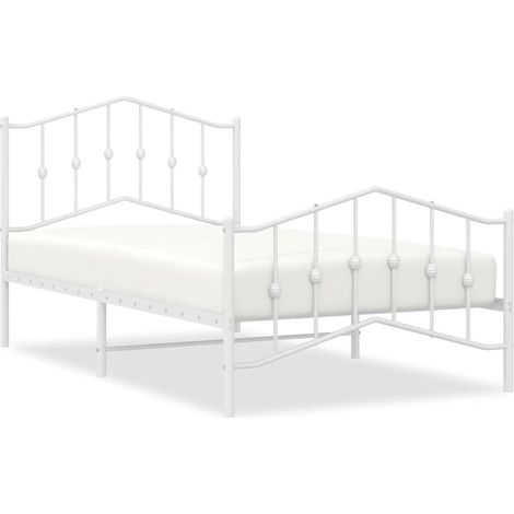 Maison Exclusive - Giroletto con Testiera e Pediera Metallo Bianco 100x190 cm (1/5)