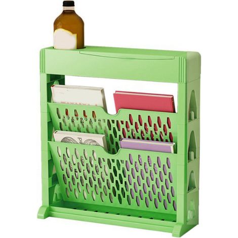 Étagère Bibliothèque Multifonction Grande Capacité Style Minimaliste Double Rang Étagère de Rangement Livres Vert Économiseur d'Espace (1/5)