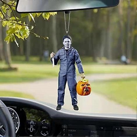 Halloween-Dekoration: Anhänger mit Horrorfilm-Figur für den Auto-Rückspiegel (flach hängend), Partyzubehör (1/5)
