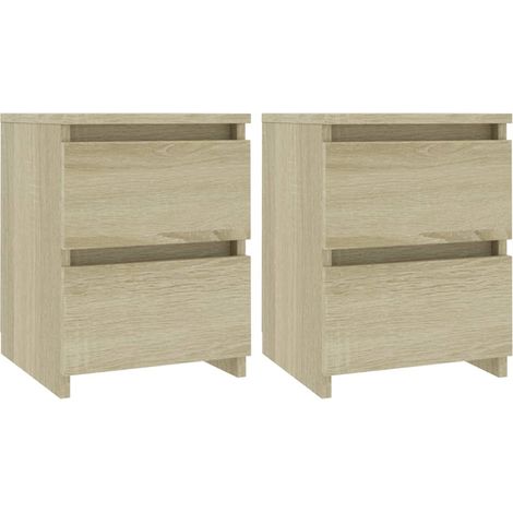 FIMEI Tables de chevet 2 pcs Chêne sonoma 30 x 30 x 40 cm Aggloméré (1/5)