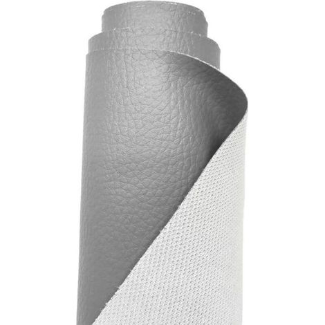Patch de réparation autocollant pour cuir – idéal pour réparer canapés, sièges auto, etc. – 1 feuille, 60 × 200 cm, gris
