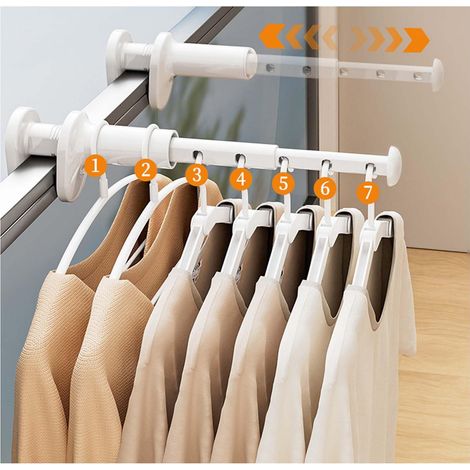 Séchoir à Linge Mural Extensible - Amovible, Sans Percage - Etendoir Mural Pliable pour Voyage, Dortoir, Chambre Étudiant - Gain de Place