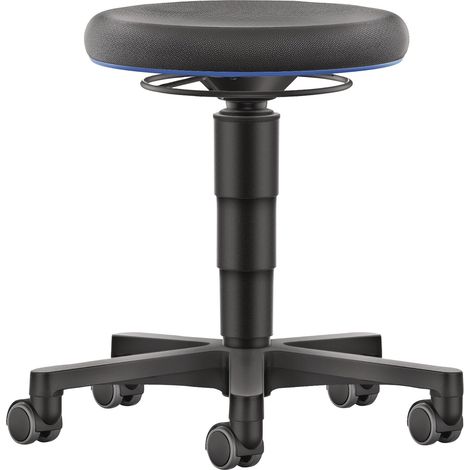 Sgabello rotante con schiuma integrale, schiuma integrale, seduta nera, altezza seduta 450-650 mm