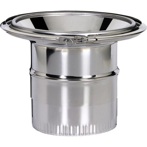 Poujoulat – Réduction conique inox émaillé 150/230 mm – Raccord fumisterie léger – Installation rapide – Étanchéité parfaite par emboîtement