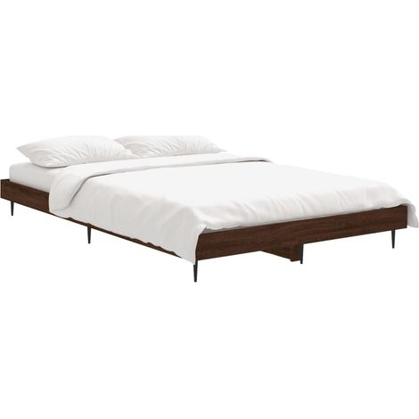 vidaXL Giroletto senza Materasso Rovere Marrone 120x190 cm Truciolato (1/4)