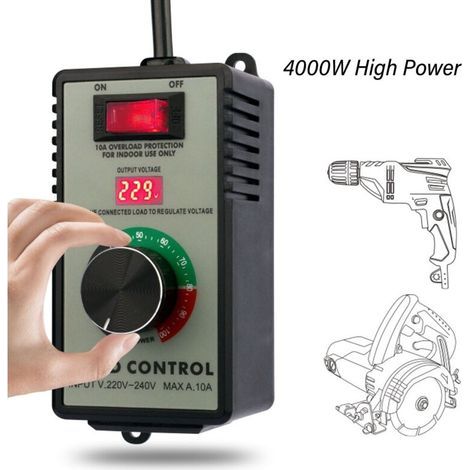 Contrôleur de vitesse électronique AC220-240V – Intensité 10A – Puissance 4000W – Affichage numérique LED pour réglage précis (1/5)