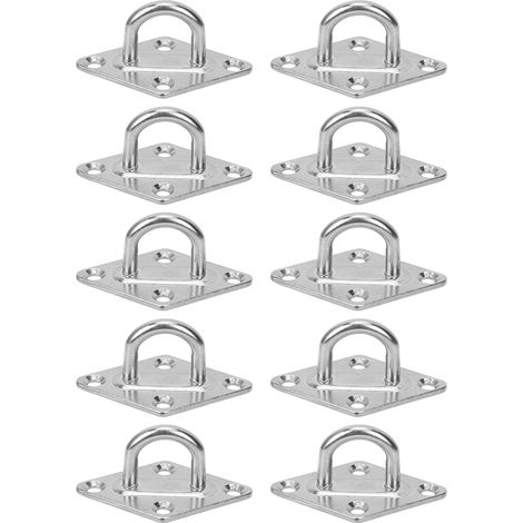 10 Pièces Plaque à Œil en Acier Inoxydable 304 M5 Forme de Diamant pour Accroche Bateau Navire (1/5)