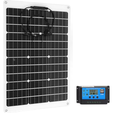 Kit panneau solaire flexible 70W, contrôleur 40A, connexion série/parallèle, régulateur de charge pour système photovoltaïque. (1/5)