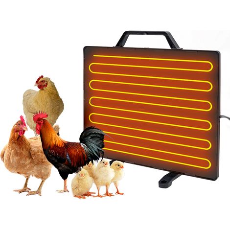 Chauffage thermostatique pour poulailler 160 W Panneau chauffant pour volaille 0-99 ℃ Température réglable Panneau radiant pour ferme d'hiver Plaque en acier inoxydable pour poussins poules animaux do (1/5)